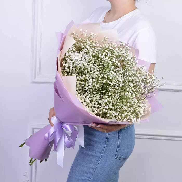 Букет из 11 белых гипсофил