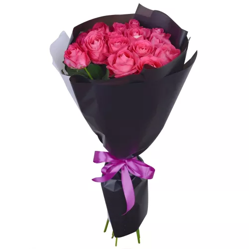 Букет из 15 малиновых роз 60 см