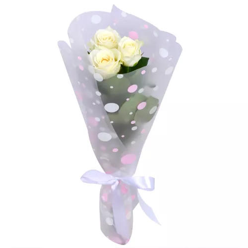 Букет из 3 белых роз 60 см Букет из 3 белых роз 60 см