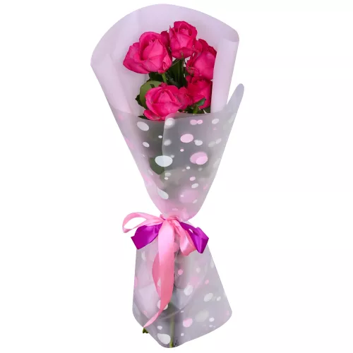 Букет из 5 малиновых роз 60 см Букет из 5 малиновых роз 60 см