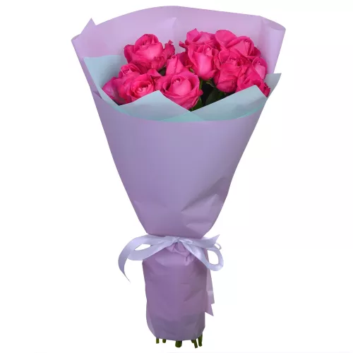 Букет из 11 малиновых роз 60 см
