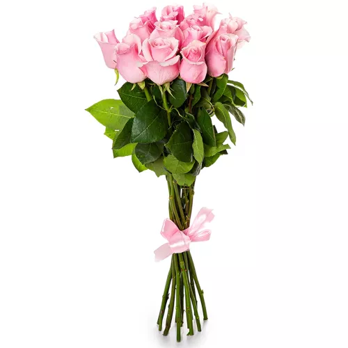 Букет из 15 розовых роз Эквадор 70 см