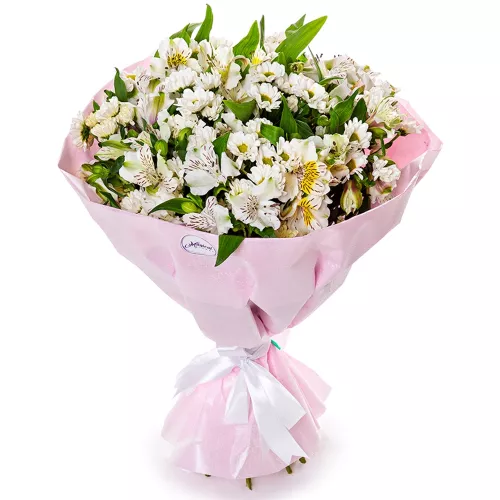 Букет из белых альстромерий