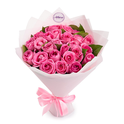 Монобукет из 25 розовых роз