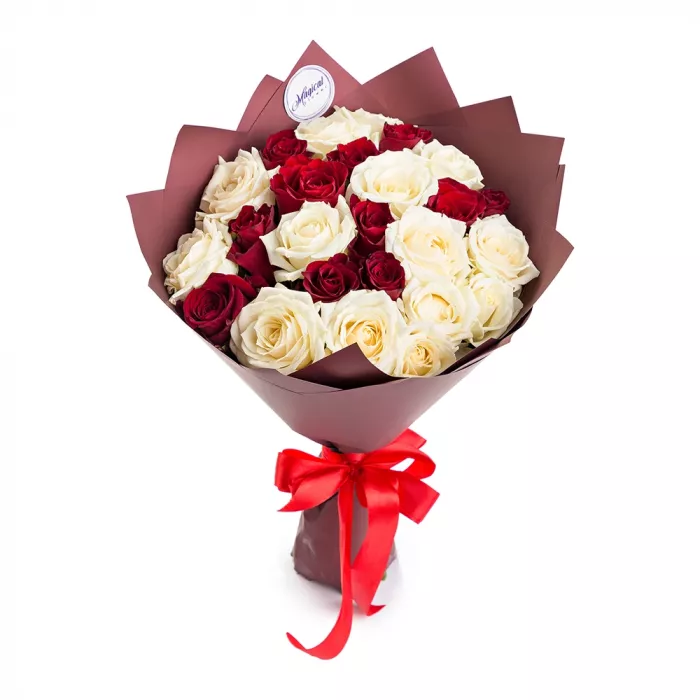 25 разноцветных роз 40 см 25 разноцветных роз 40 см