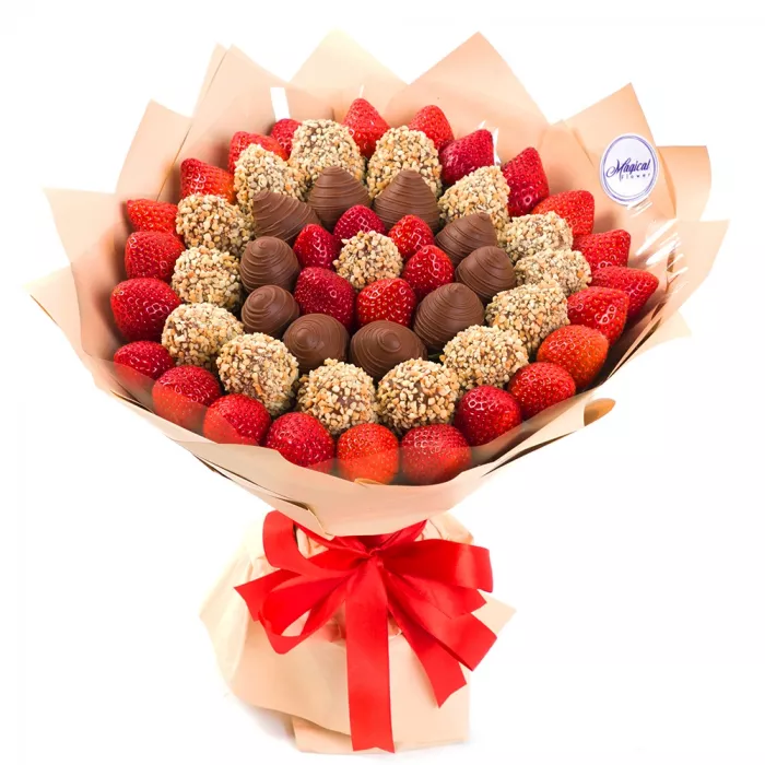 Букет из клубники (Миндаль размер L)