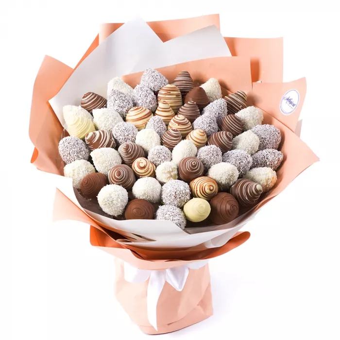 Букет из клубники (Клубничный Мокко размер L) Букет из клубники (Клубничный Мокко размер L)