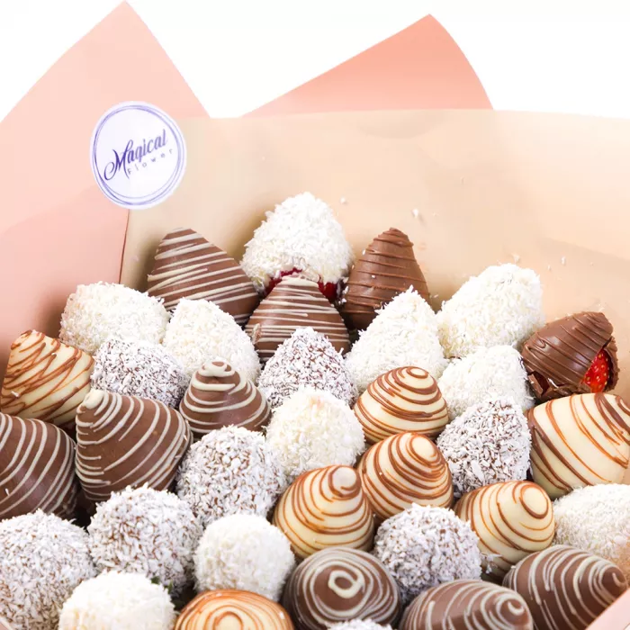 Букет из клубники (Клубничный Мокко размер М) Букет из клубники (Клубничный Мокко размер М)