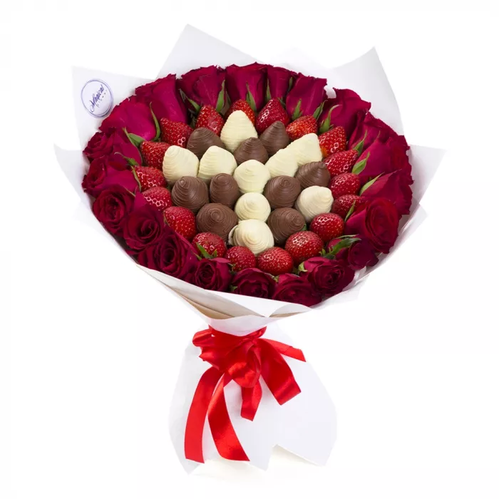 Букет из клубники (Салют размер М) Букет из клубники (Салют размер М)