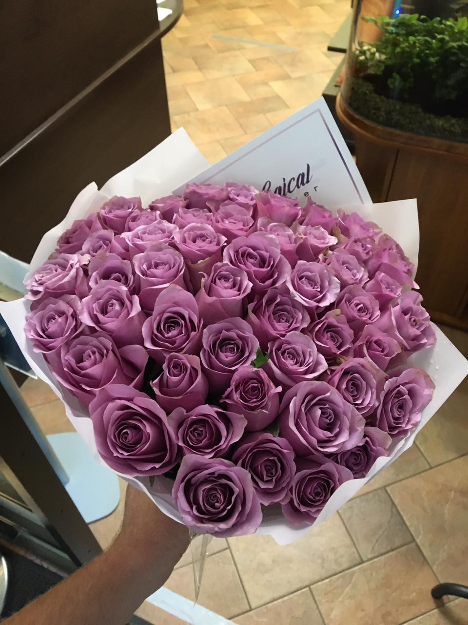 51 сиреневая роза - купить в Москве по цене 2790 р - Magical Flower